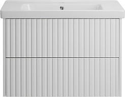 ASB-Woodline Мебель для ванной Риола 80 подвесная белая – фотография-6